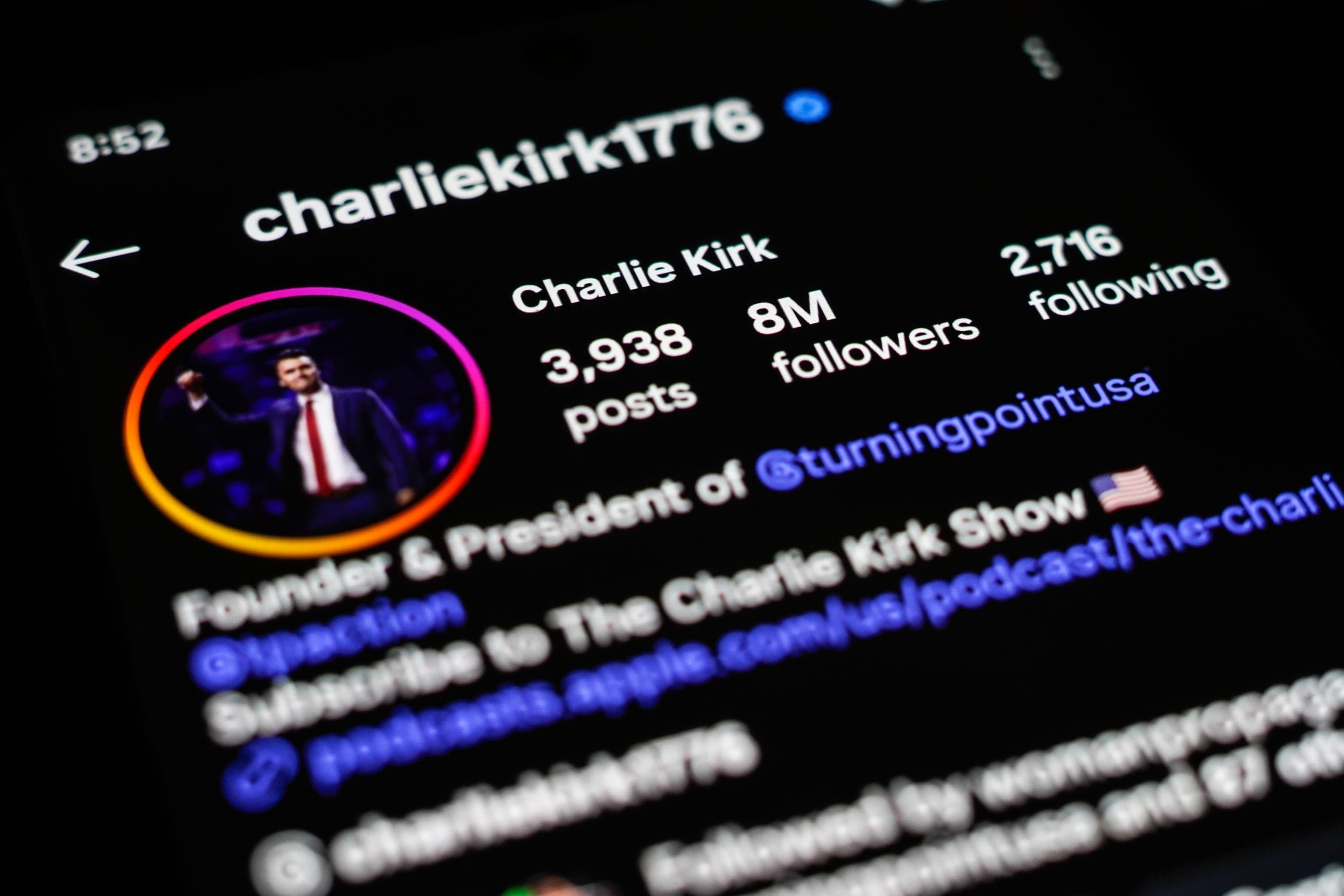 An image of Charlie Kirk's Instagram Page