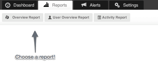 Fastvue reporter dashboard displaying the different report types