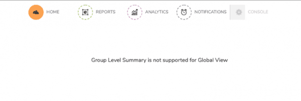 SonicWall Analytics Group Level Summary Not Available In Global View