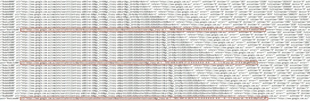 Logging Google Search URLs - Correct