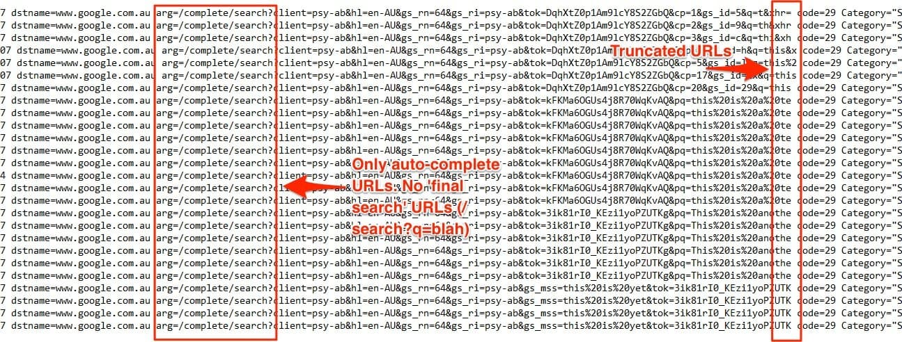 Logging Google Search URLs - SonicWall
