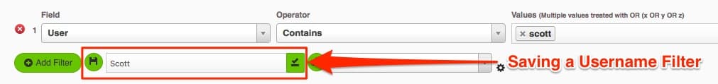 Saving a Username Filter
