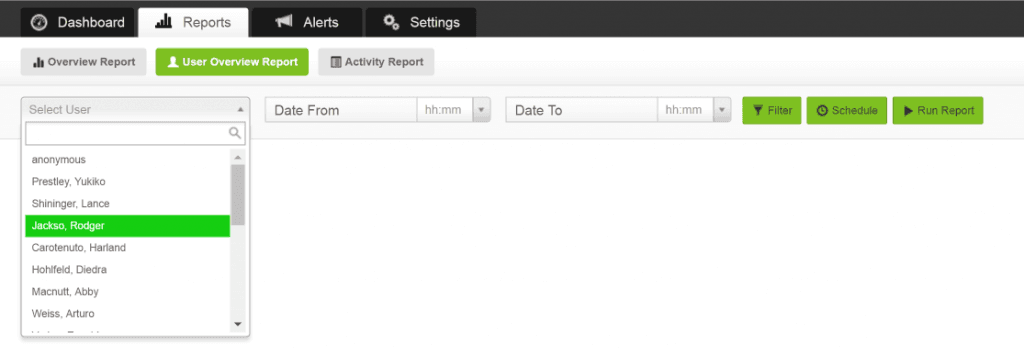 SonicWall Reporting On Users