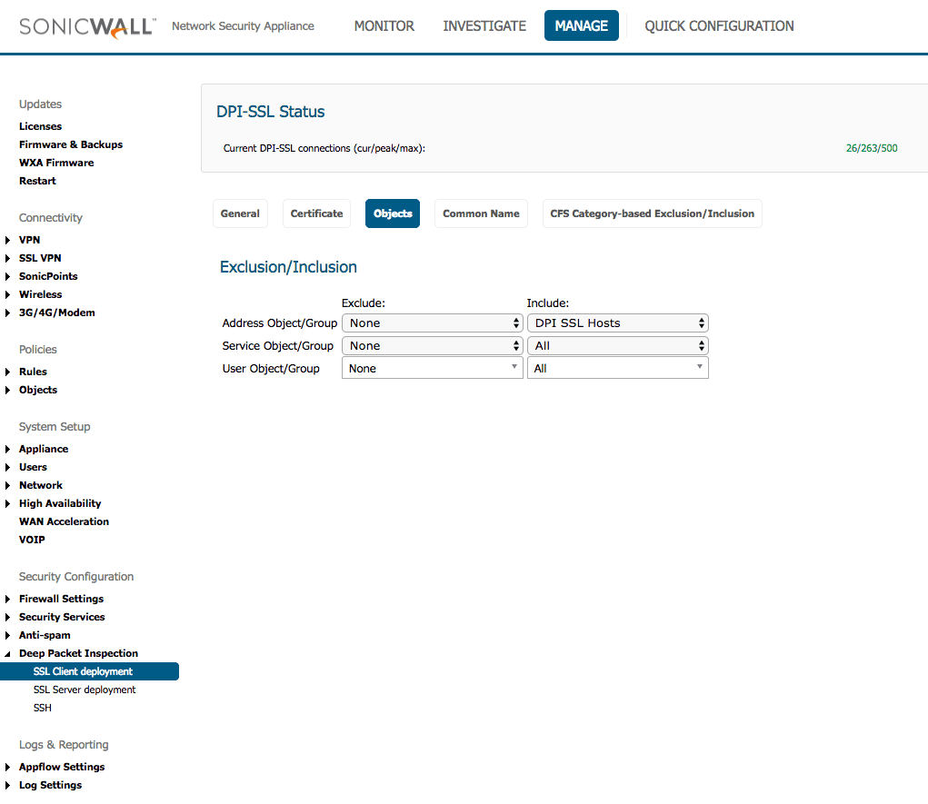 Enabling SonicWall DPI-SSL