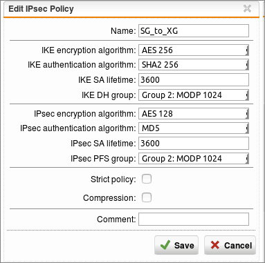 Configure Sophos IPSec site-to-site VPN