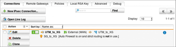 UTM to XG IPSec site-to-site VPN