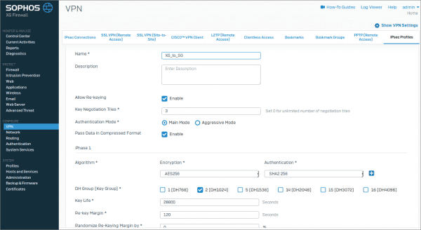 UTM to XG IPSec site-to-site VPN