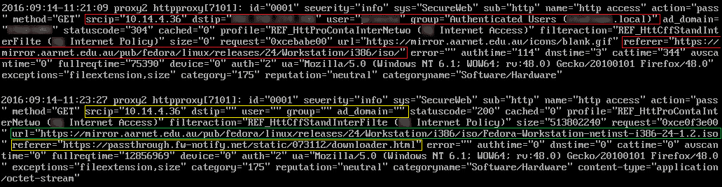 Sophos UTM Web Filter Log File Download Scanning