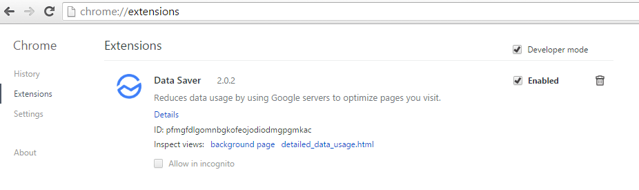 Google Data Saver Chrome Extension