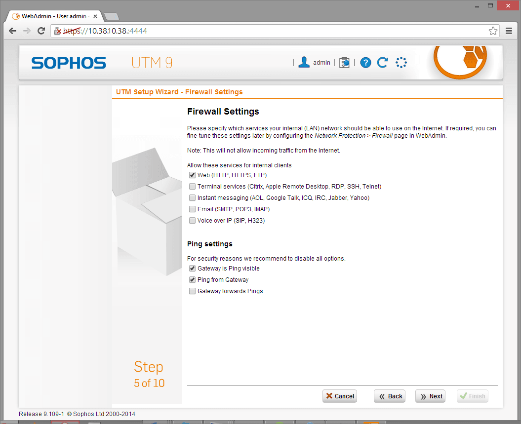 Sophos UTM Deployment - Initial Configuration Wizard 9