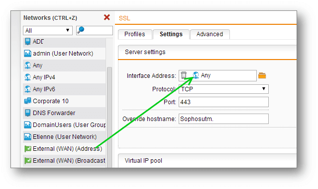 Sophos UTM SSL Settings