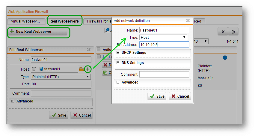 Sophos UTM Real Webservers