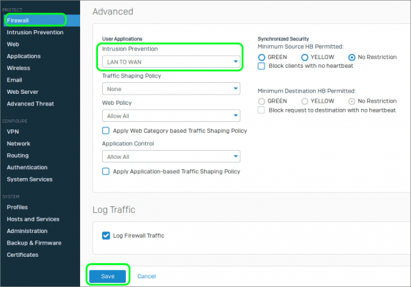 Sophos Intrusion Prevention System