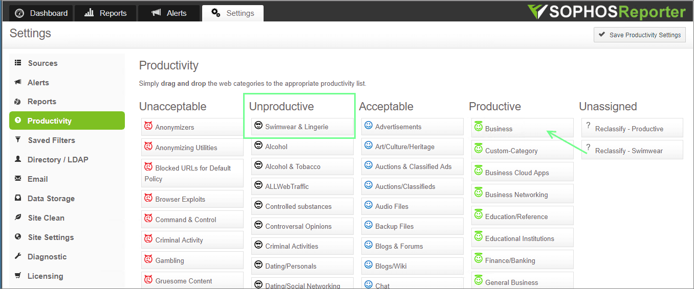 Fastvue Reporter Categories