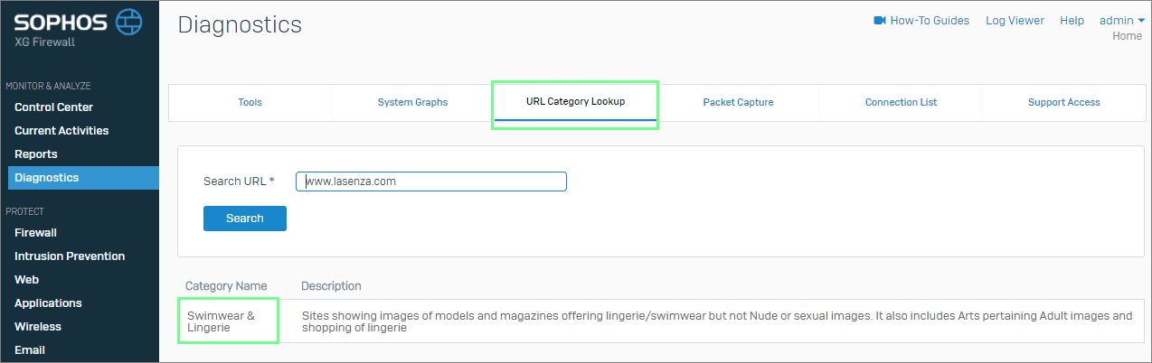 Sophos XG Site Search