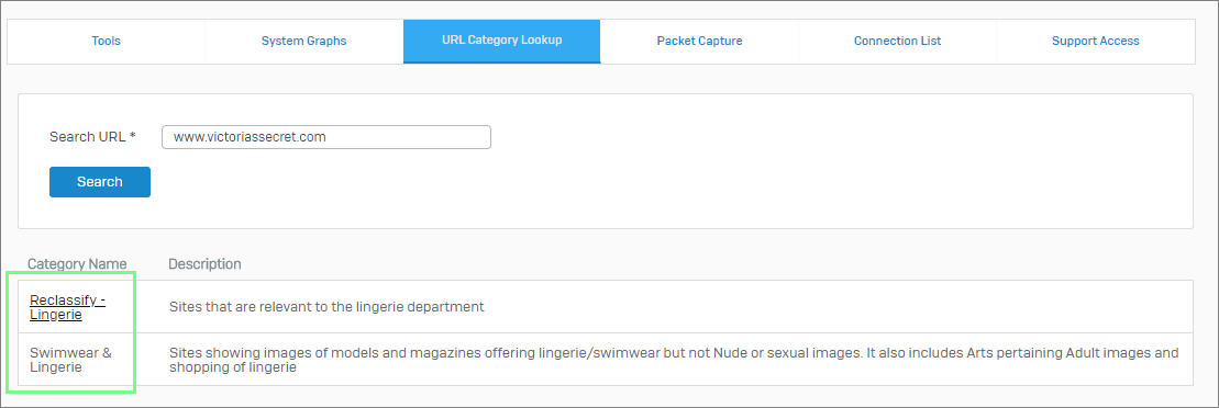 Sophos XG Site Reclassification