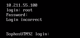 Sophos UTM Root Login Incorrect