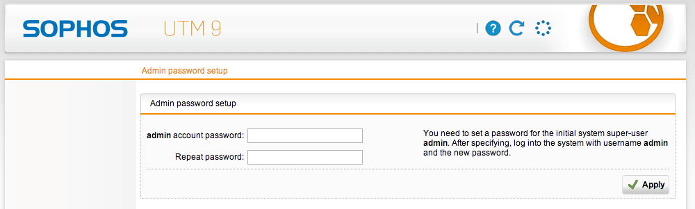 Sophos UTM WebAdmin Password Reset