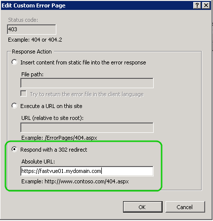 Customizing IIS 403 Error Pages