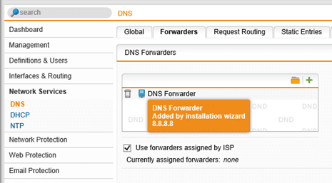 Sophos UTM DNS Forwarder