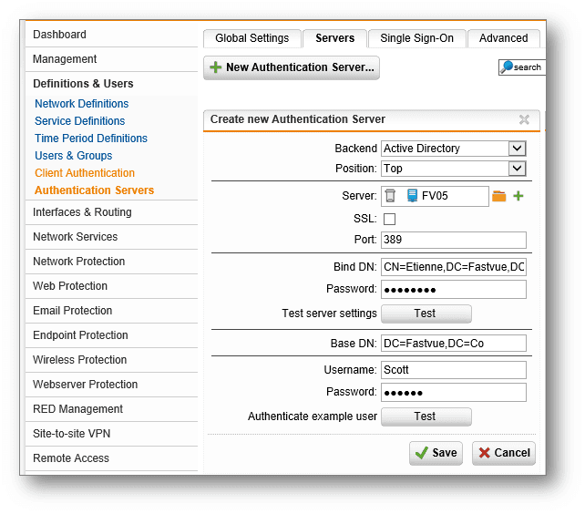 Sophos UTM Authentication Server