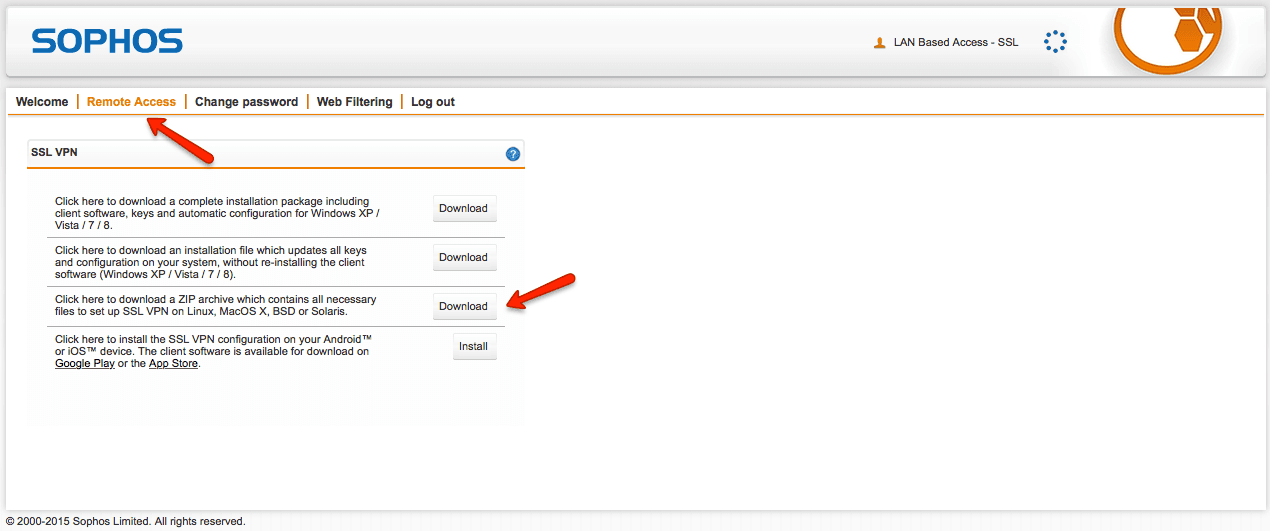 Sophos UTM User Portal - Mac OS SSL VPN Configuration