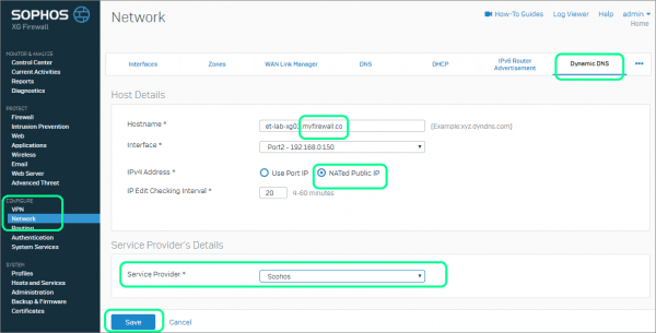 Configure Free Dynamic DNS Service on Sophos XG UTM