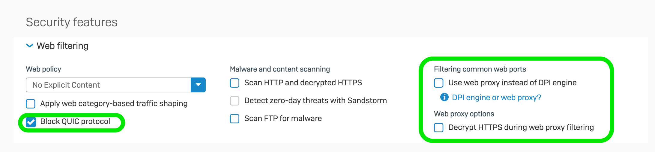 Enabling Sophos XG XStream DPI Engine