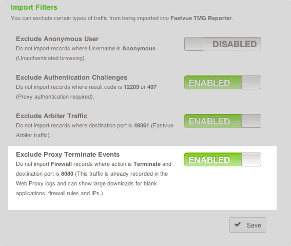 Exclude Proxy Terminate Events