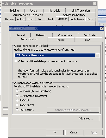 Forefront TMG HTML Form Authentication
