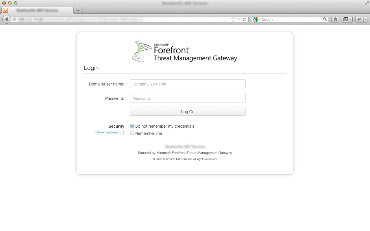 Forefront TMG Mobile Friendly Authentication Form On Desktop