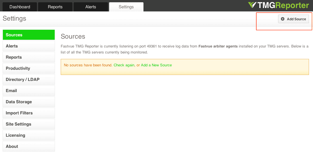 Settings | Sources | Add Source