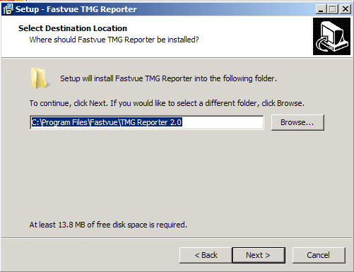 TMG Reporter Installation Location