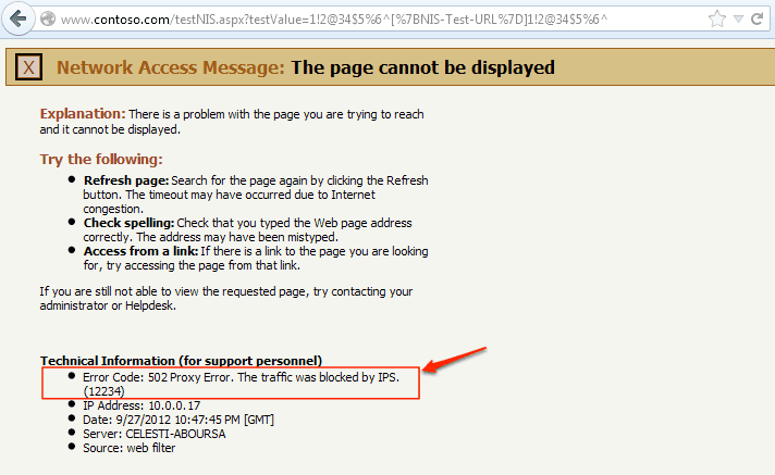 Forefront TMG Block Page - Blocked by IPS (12234)