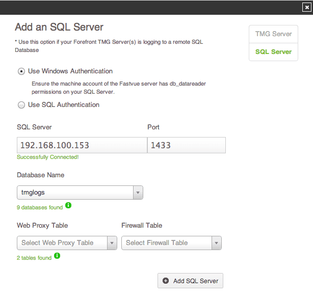 TMG Reporter Remote SQL Dialog