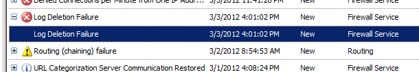Microsoft TMG Log Deletion Failure